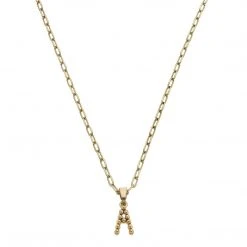 Canvas Jewelry Canvas Layla Ball Bead Initial Necklace Worn Gold