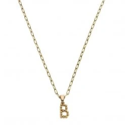 Canvas Jewelry Canvas Layla Ball Bead Initial Necklace Worn Gold
