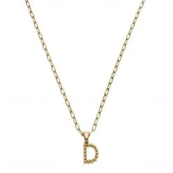 Canvas Jewelry Canvas Layla Ball Bead Initial Necklace Worn Gold
