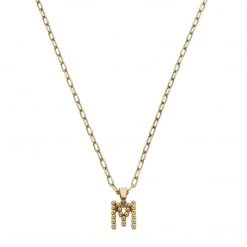 Canvas Jewelry Canvas Layla Ball Bead Initial Necklace Worn Gold