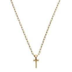 Canvas Jewelry Canvas Layla Ball Bead Initial Necklace Worn Gold