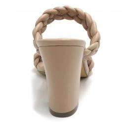 Purple Door Boutique Ariana Nude Braided Strap Heels Shoes