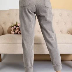 Purple Door Boutique New Arrivals Ash Grey Mineral Washed Joggers