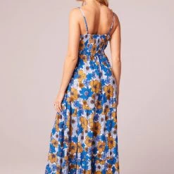 Purple Door Boutique American Beauty Blue Floral Maxi Dress