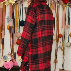 Purple Door Boutique Ladies' Winter Season Red Plaid Shacket