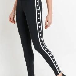 Purple Door Boutique Mono B Stars And Stripes Black Leggings