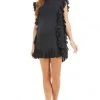 Purple Door Boutique Ruffled Party Black Dress