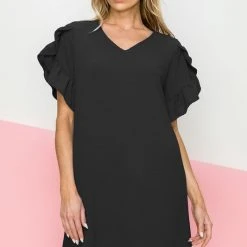 Purple Door Boutique Ruffled Dreams Black Dress New Arrivals