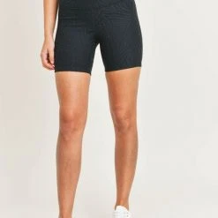 Mono B Athleisure Mono B Zebra Jacquard Biker Shorts Ladies'
