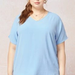 The Purple Door Boutique Sunshiny Days Oversized Blue Top