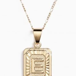 Bracha Jewelry Bracha Gold Plated Initial Card Pendant Necklace