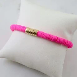Caroline Hill Lucy Stacked Hot Pink Colored Bracelet Jewelry