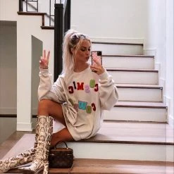 Purple Door Boutique Distressed Vintage Couture Cosmic Cowboy Pullover New Arrivals