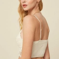Purple Door Boutique Cream Crochet Bralette