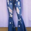 Purple Door Boutique Ladies' Isabel Star Printed Flare Jeans