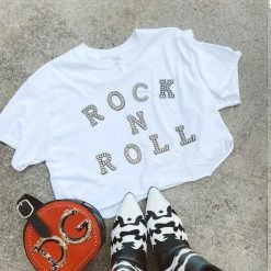 Distressed Vintage Couture Rock N Roll Hottie Patch Tee