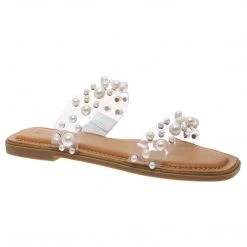 Purple Door Boutique Empress Double Strap Clear Sandals New Arrivals