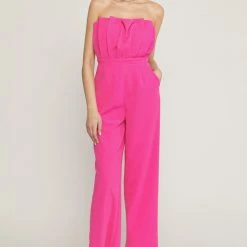 Purple Door Boutique New Arrivals Obsessed Hot Pink Jumpsuit