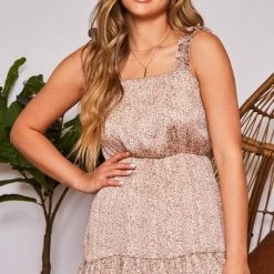 Purple Door Boutique Ladies' Enchanting Floral Printed Ruffle Dress