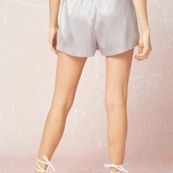 Pu Grey Tiger Striped Shorts