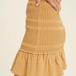 Purple Door Boutique New Arrivals Lasting Impressions Honey Smocked Ruffle Mini Skirt