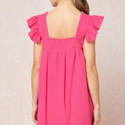 Purple Door Boutique Keep Dreaming Hot Pink Babydoll Dress