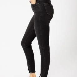 Kan Can Jeans Kan Can High Rise Washed Black Ankle Skinny Jeans