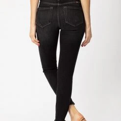 Kan Can Jeans Kan Can High Rise Washed Black Ankle Skinny Jeans