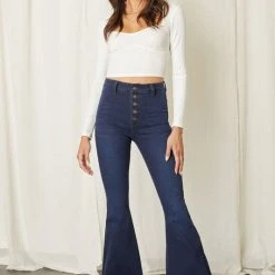 Kan Can Button Fly Super Flare Jeans Summer SALE