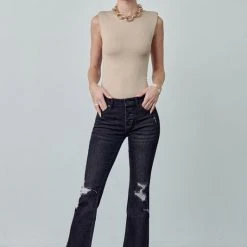 Kan Can Dark Grey Flare Jeans Ladies'