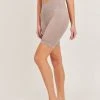 Mono B Athleisure Mono B Meeting Goals Taupe Biker Shorts Ladies'