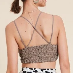 Purple Door Boutique 'Lace In Love' Padded Bralette - Cocoa