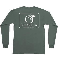 Peach State Pride 'Georgia Patch' Long Sleeve - Sage