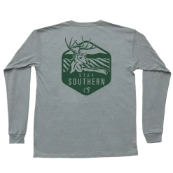 T-Shirts Peach State Pride 'Georgia Buck' Long Sleeve - Gray