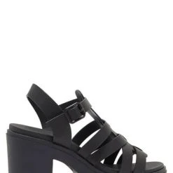 Mia Tira Black Lug Sole Sandals