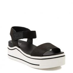 Mia Odelia Black Wedge Sandals