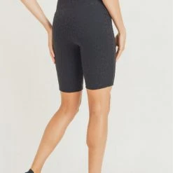 Mono B Athleisure Mono B Staying Sassy Black Textured Biker Shorts