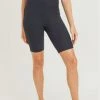 Mono B Athleisure Mono B Staying Sassy Black Textured Biker Shorts