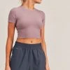 Mono B Athleisure Mono B Iris Cropped Athleisure Tee Ladies'