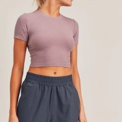 Mono B Athleisure Mono B Iris Cropped Athleisure Tee Ladies'