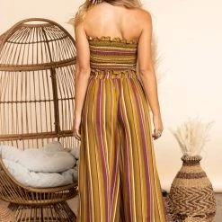 Purple Door Boutique Boho Chic Mustard Mix Two Piece Set Ladies'