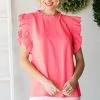 Purple Door Boutique New Arrivals The Neon Pink Ruffle Top