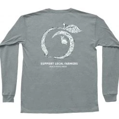 T-Shirts Peach State Pride Support Local Farmers Gray Pocket Tee