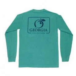 Peach State Pride 'Georgia Patch Tee' Long Sleeve- Seafoam