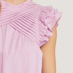 Purple Door Boutique Ruffled Light Pink Top New Arrivals