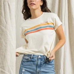 The Purple Door Boutique Cream Feelin' Good Graphic Tee