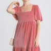Purple Door Boutique Summer SALE Rose Quartz Velvet Babydoll Dress