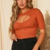 Purple Door Boutique Untamed Cut Out Rust Bodysuit Ladies'