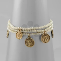 Purple Door Boutique My Coins Natural Bracelet Set