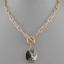 Purple Door Boutique Jewelry Drop It Snakeskin Teardrop Necklace